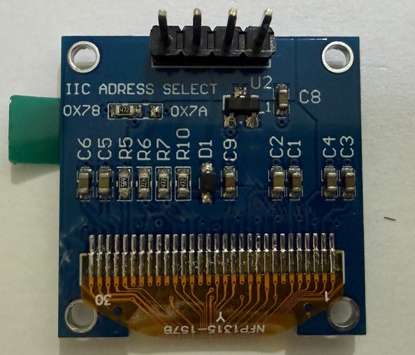 0.96 吋 OLED 顯示模組｜I²C 四線介面 ｜藍色 Arduino／微控制器適用