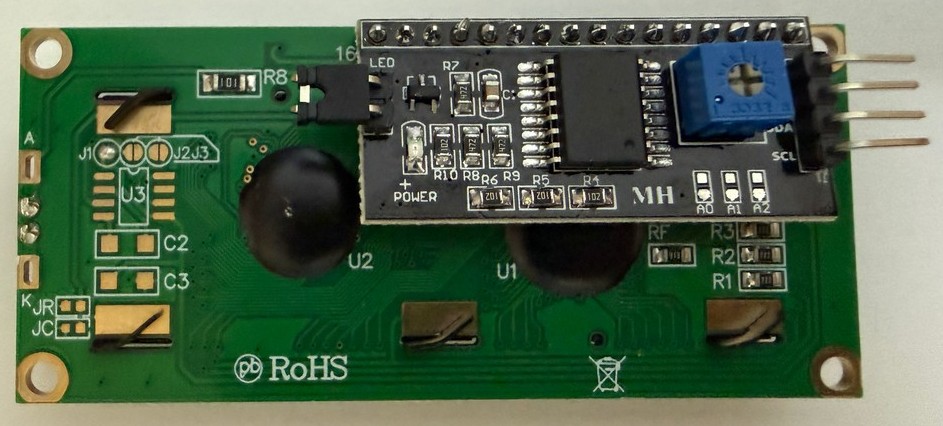 1602 字元型 LCD 液晶顯示模組／I²C 四線通訊介面