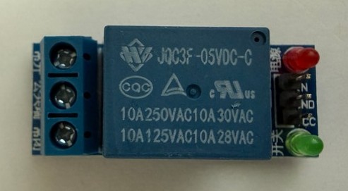 JQC3F-05VDC-C 5V 單路繼電器模組｜10A 負載控制／螺絲端子／雙 LED 指示燈｜長版
